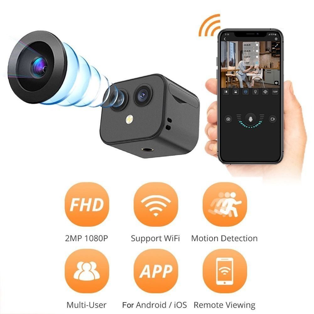 HD Mini 4K Wireless Camera WiFi Dual Lens Camera Smart Night Vision ...