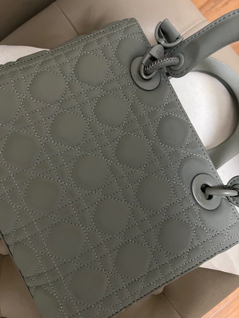Lady Dior Bag (Category: Luxury Bags & Wallets) located in Quezon City. Submitted by xxccc92 (Listing ID 1356107874, Image 3). Description: Lady Dior Matte Gray With sling and top handle 23cm Dust bag included .