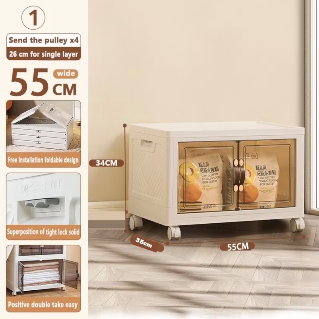 Multifunctional Storage Cabinet | Transparent Door Organizer ...