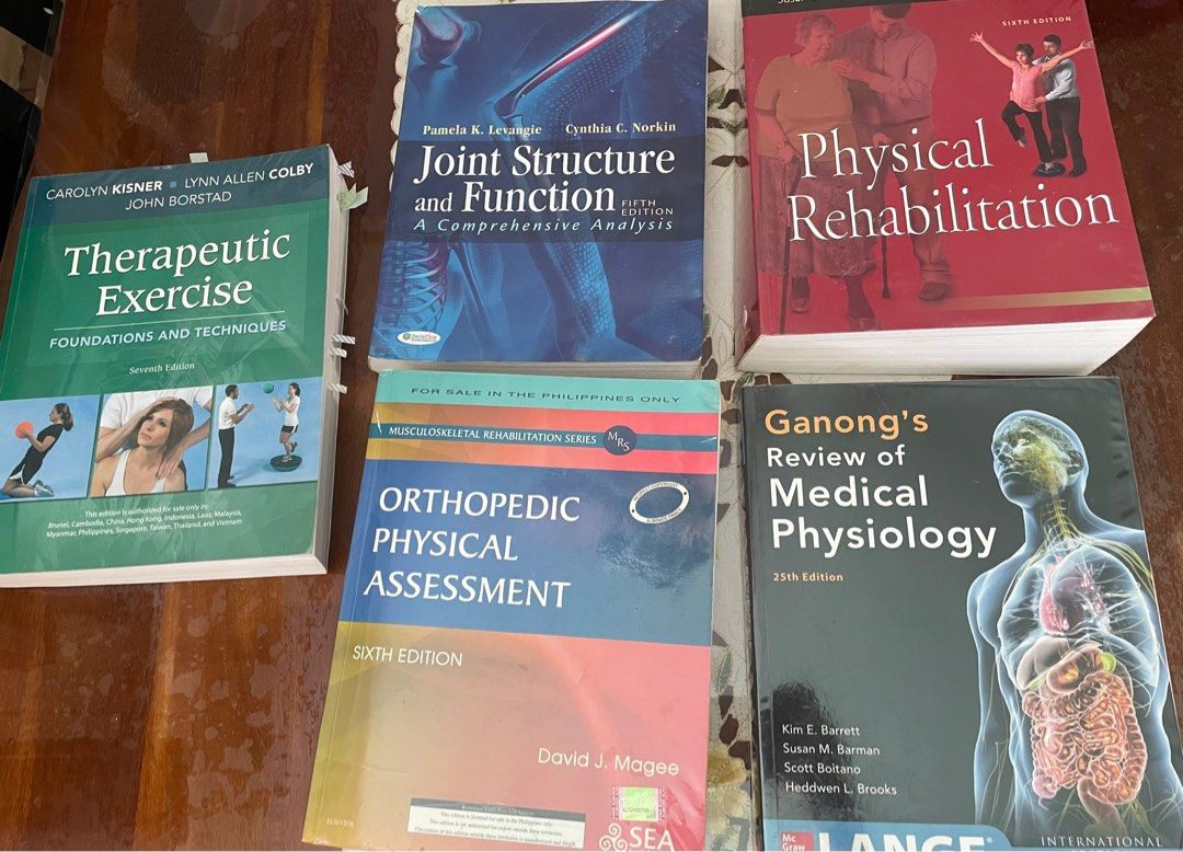 Physical Therapy Books (Magee 6th, Kisner 6th, Norkin) (Category: Textbooks) located in Manila. Submitted by taruerin (Listing ID 1356077612, Image 1). Description: Norkin (Kines) - 300 Kisner - 1000 (both has water marks / damage from storage, last few pages pls see 2nd Slide) Mint , no damage some pages may have some min highlights / notes Magee - 900 (ganong and sullivan is sold XX) *can give discount if buying more than 1 , will add PT boards