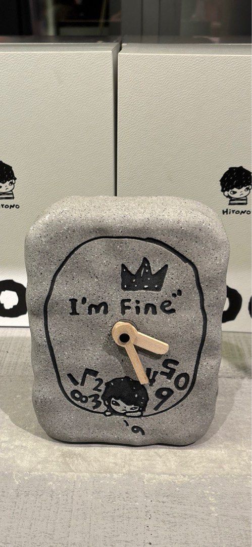 鐘 置物 POPMART EXCLUSIVE] HIRONO LIVING WILD-I'm fine Cement Table Clock