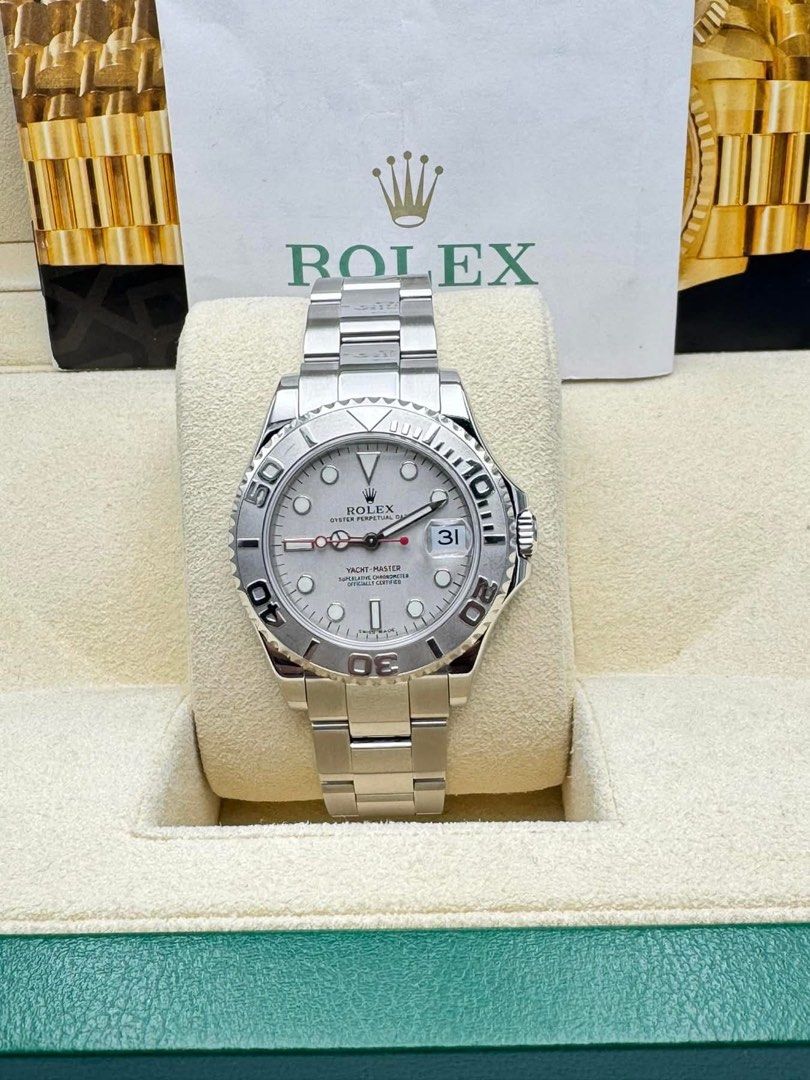 rolex yatch master (Category: Luxury Watches) located in Cabanatuan. Submitted by albertgonzales27 (Listing ID 1356152645, Image 3). Description: For sale/Trade Rolex Yachtmaster Men size 40mm Platinum 2006 Complete Box and Paper 525k .