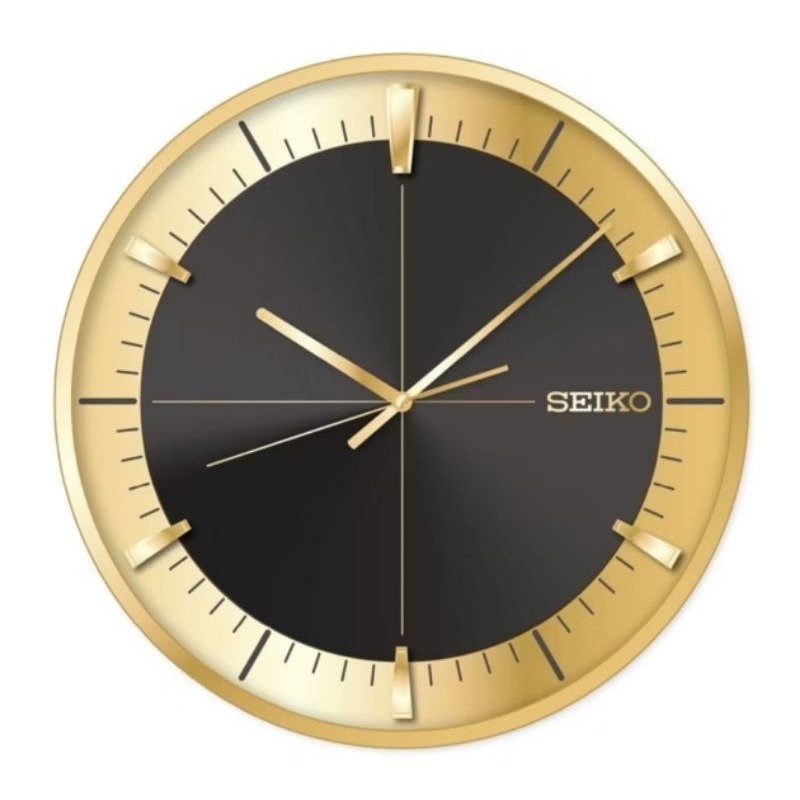 Seiko Clock QXA840G Gold Tone Aluminum Dial Quiet Sweep Silent Movement ...