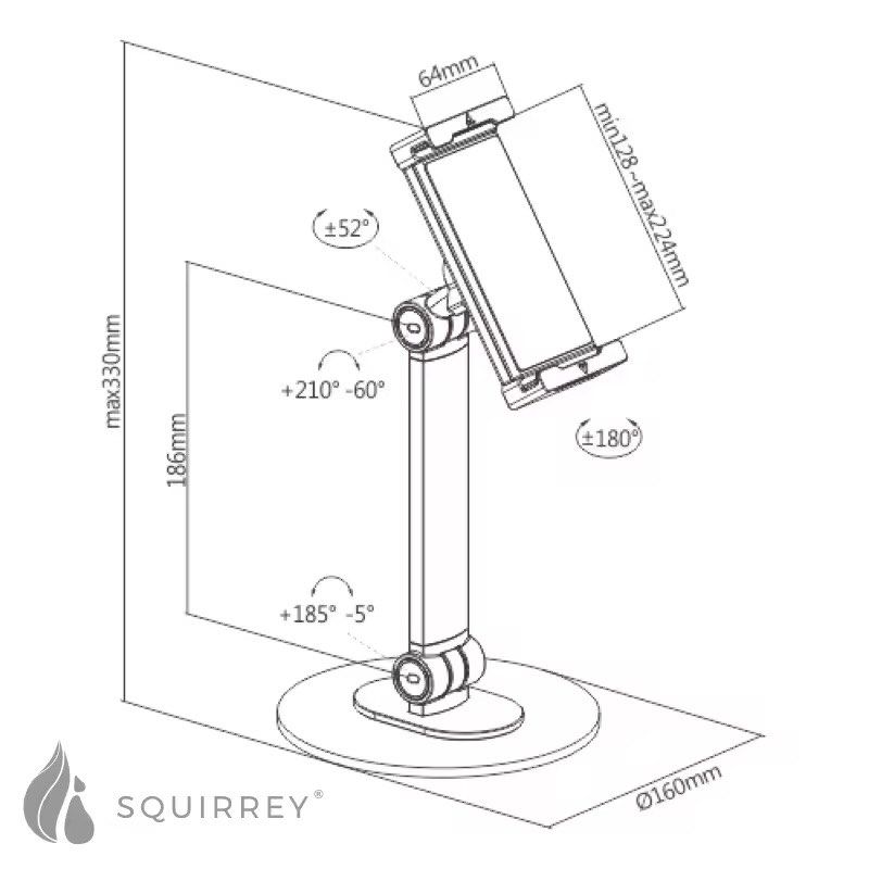 Tablet stand (Category: Mounts & Holders) located in Singapore. Submitted by amosw_ (Listing ID 1356192548, Image 3). Description: Squirrey desktop tablet mount Like new condition, can hold up to 12.9” tablet or display. Heavy base provides stability Meetup only, paynow preferred..