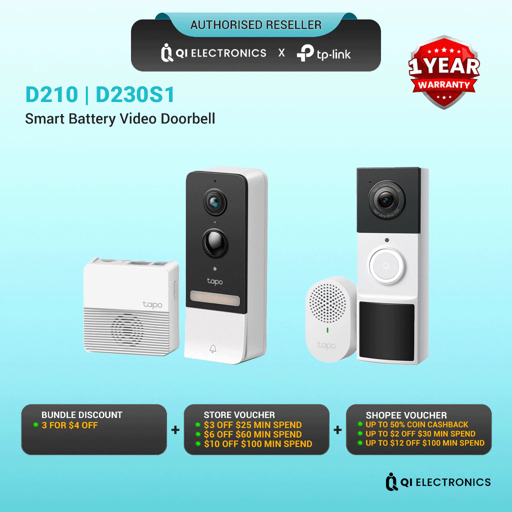 TP-Link Tapo D210 | D230S1 Smart Video Doorbell Camera Kit, Furniture ...