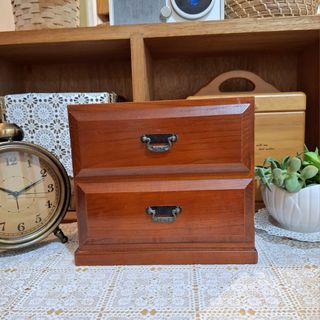 Vintage solid wood organizer jewelry box keepsake box medicine first aid box sewing box