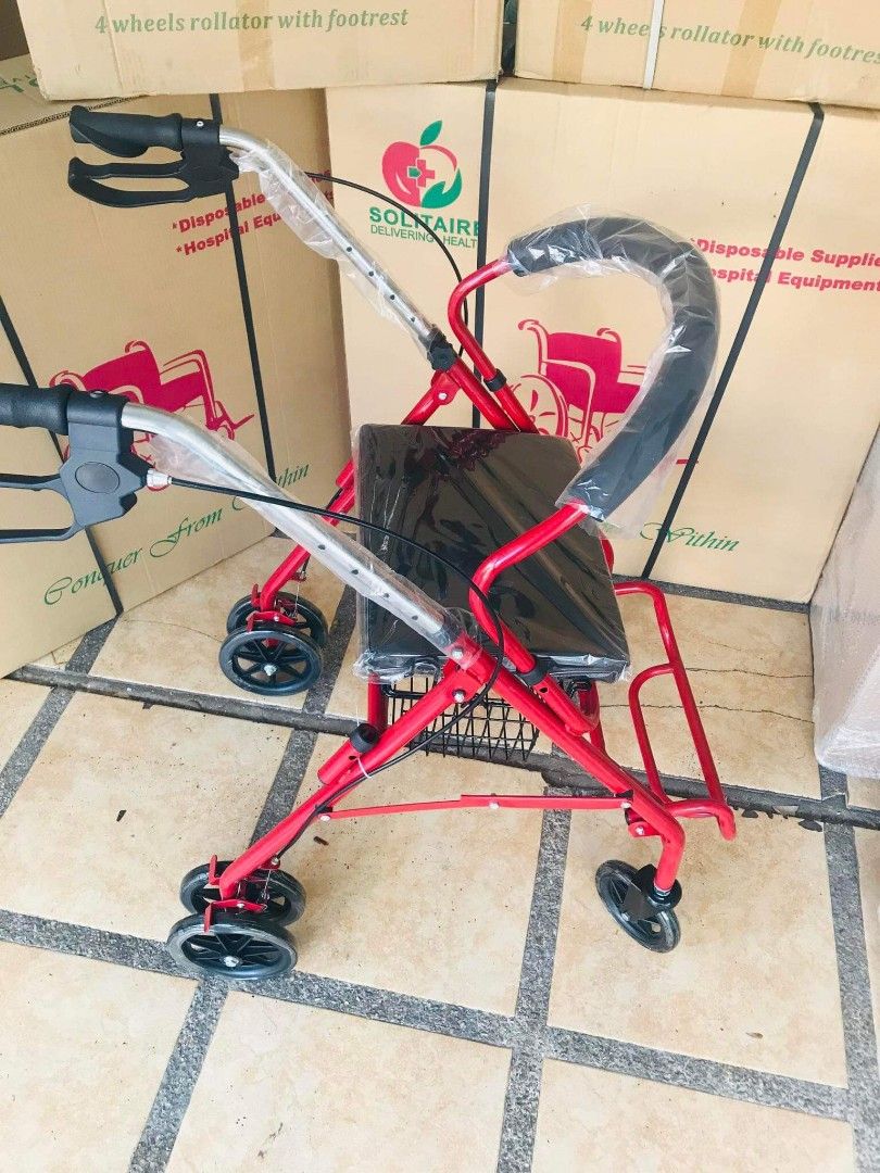 With footrest rollator (Category: Braces, Support & Protection) located in Quezon City. Submitted by kathrynbal66392 (Listing ID 1356237907, Image 1). Description: brandnew affordable onhand negotiable good quality and condition open for pick up and delivery high quality we also sell many medical supplies call me 09268225723 cod,gcash,bank transfer.
