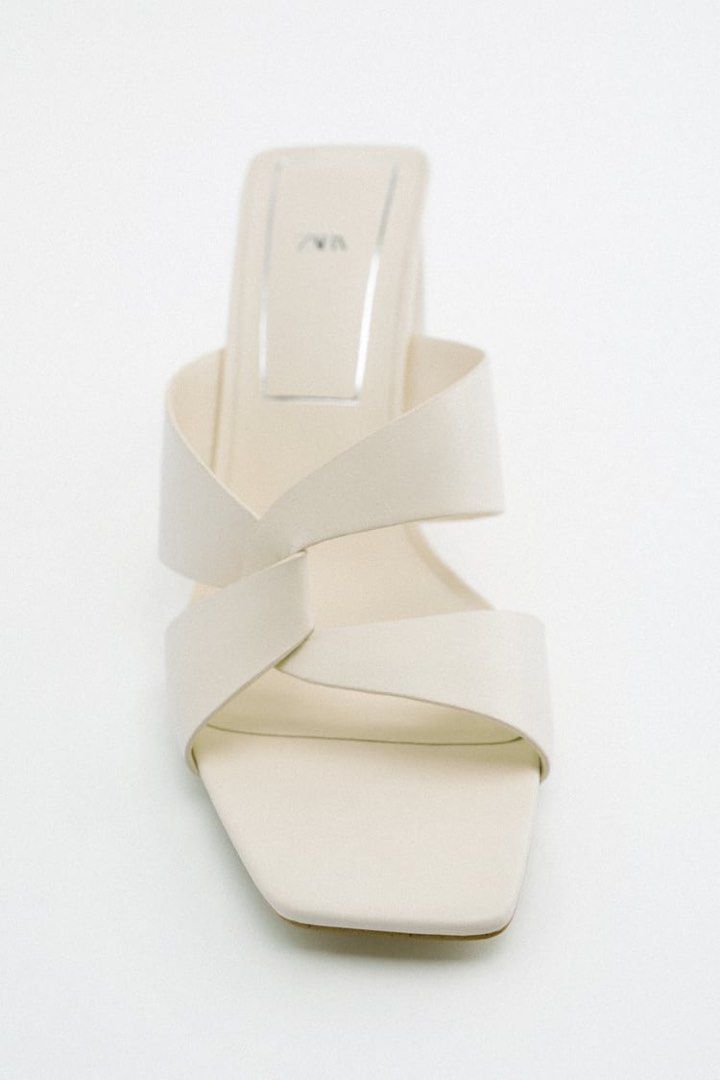 Zara Block Heel Leather Off White Sandals (Category: Heels) located in Taguig. Submitted by prelovedyard_ph (Listing ID 1356191582, Image 1). Description: Original Zara Block Heel Leather Off White Sandals Description from Zara: off white heeled leather sandals with woven straps. Lined block heel. Squared heels and toes. Heel height: 3.2 inches (8.2 cm) Please follow description here for sizing: It’s Zara 35. In cm, it’s 24 cm. Size runs big! I’m