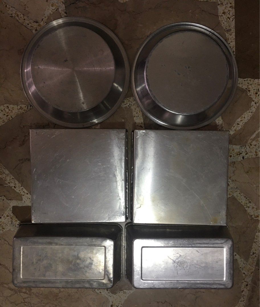 6 pcs Assorted Aluminum Baking Pans (Category: Bakeware) located in San Juan City. Submitted by dquad.dquad (Listing ID 1361064626, Image 3). Description: 6 pcs Assorted Aluminum Baking Pans Php 700.00 Please check the pictures for the measurements. Location: Near Scout Area. Bgy Roxas, Quezon City .