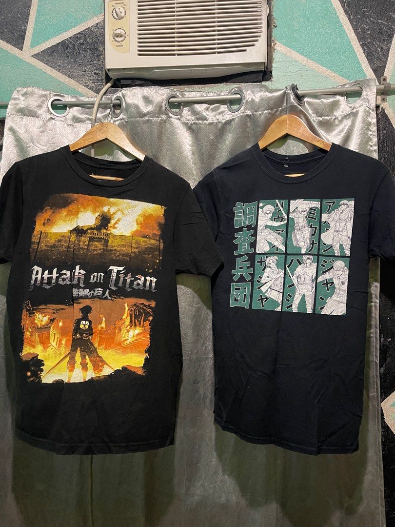 Attack on titan shirt (Category: Tshirts & Polo Shirts ) located in Antipolo. Submitted by uncommonfinds_ph (Listing ID 1361164788, Image 1). Description: Attack on titan Shirt ASPACK Na Small & medium Good condition Minor issue .