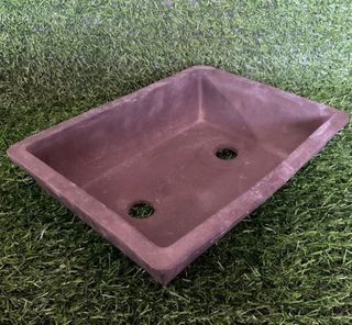 Bonsai Terracotta Footed Pot Vase with Two Drainage Hole and Engrave Signature Markings 11” x 8.5” x 3” inches - P950.00