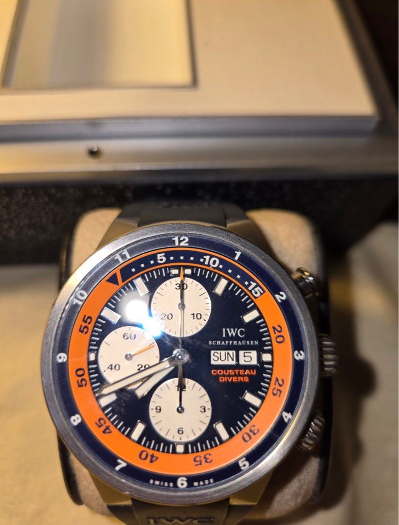 IWC Aquatimer Cousteau Divers 2004 (Category: Luxury Watches) located in Pasig City. Submitted by Watchaholics (Listing ID 1361164666, Image 1). Description: IWC Aquatimer Cousteau Divers 2004 -Ref IWC378101 -Year model 2004 -43mm -9.5/10 condition -complete set For 210k You may DM or contact @ 09615077138 Thanks admin😉.