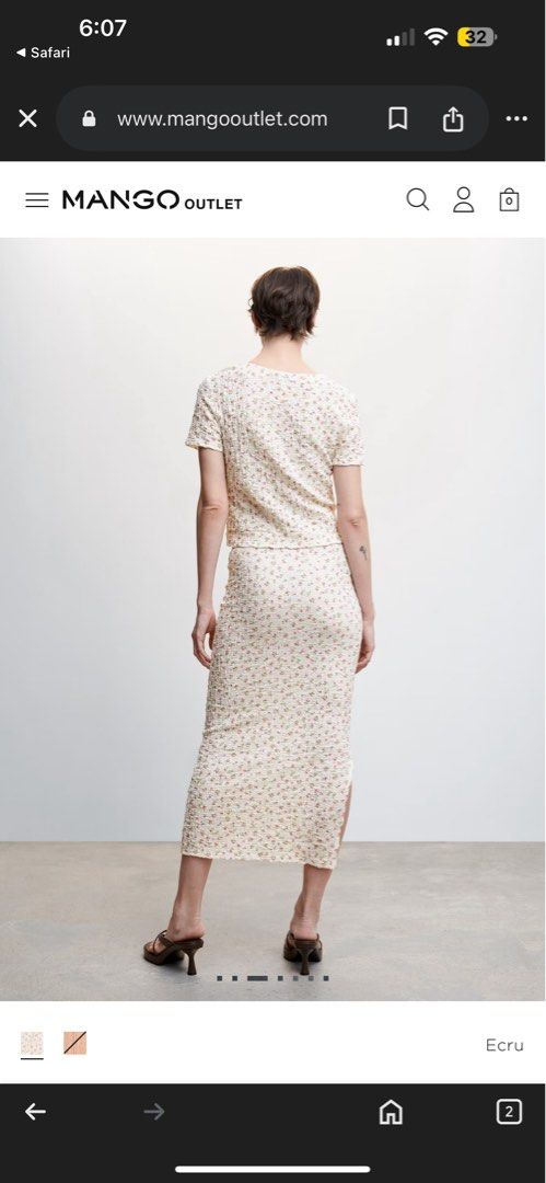 Mango Textured Column Midi Skirt Floral (Category: Skirts) located in Makati City. Submitted by fiffanify (Listing ID 1361123271, Image 2). Description: A fitted floral maxi skirt from Mango Size M (Waist 28in; Hip 39in) Cotton-blend fabric. Textured fabric. Fitted design. Midi design. Available in plain and patterned. Elasticated waist. Unclosed. Side slit. Co-ord..