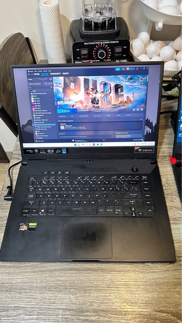 ROG Zephyrus G15 (Category: Laptops & Notebooks) located in Manila. Submitted by iflipworks (Listing ID 1361143364, Image 2). Description: ROG Zephyrus G15 GA502IV Ryzen 9 4000 Series RTX 2060 16GB RAM (upgradeable) 1TB SSD 240hz Refresh Rate 37k issue: -scratches sa trackpad and sa lip, stickers -box nasa Palawan, pwede ko naman ipadala. .