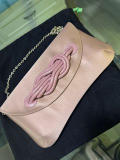 Shanghai tan pink silk clutch64228976093313110