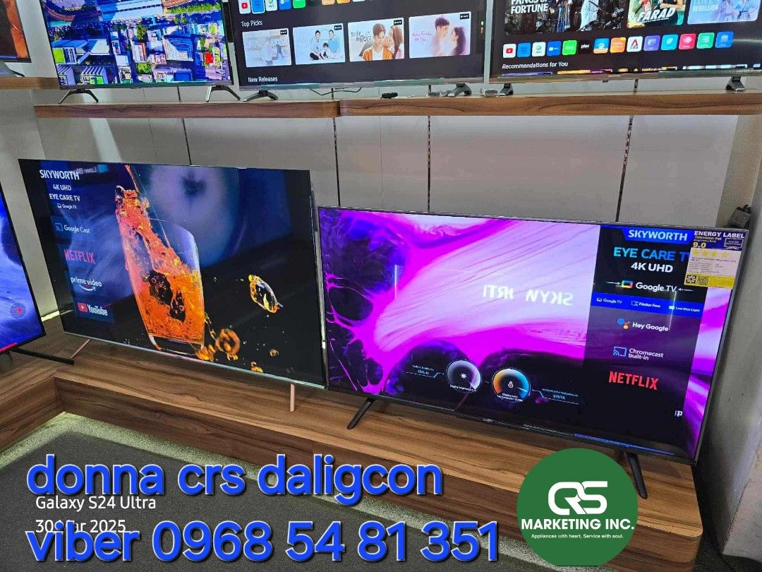 Skyworth tv (Category: TV) located in Manila. Submitted by donnasagao03665 (Listing ID 1361155198, Image 3). Description: ❄️ SKYWORTH GOOGLE TV 4K UHD / SKYWORTH QLED PLUS GOOGLE TV / SKYWORTH QLED TV Brandnew and Sealed ❄️ 📍 BASIC SMART TV 32STE4000 32” - 8,200 43STE4000 43” - 12,200 📍 GOOGLE TV FHD 32STG5600 32” - 9,900 43TSG6200 43” - 13,800 📍 GOOGLE TV 4K UHD 55SUF6400 55” - 18,700 55SUG6800 55” - 20,900 55SUF6300 55” - 17,800 65SUG6800 65