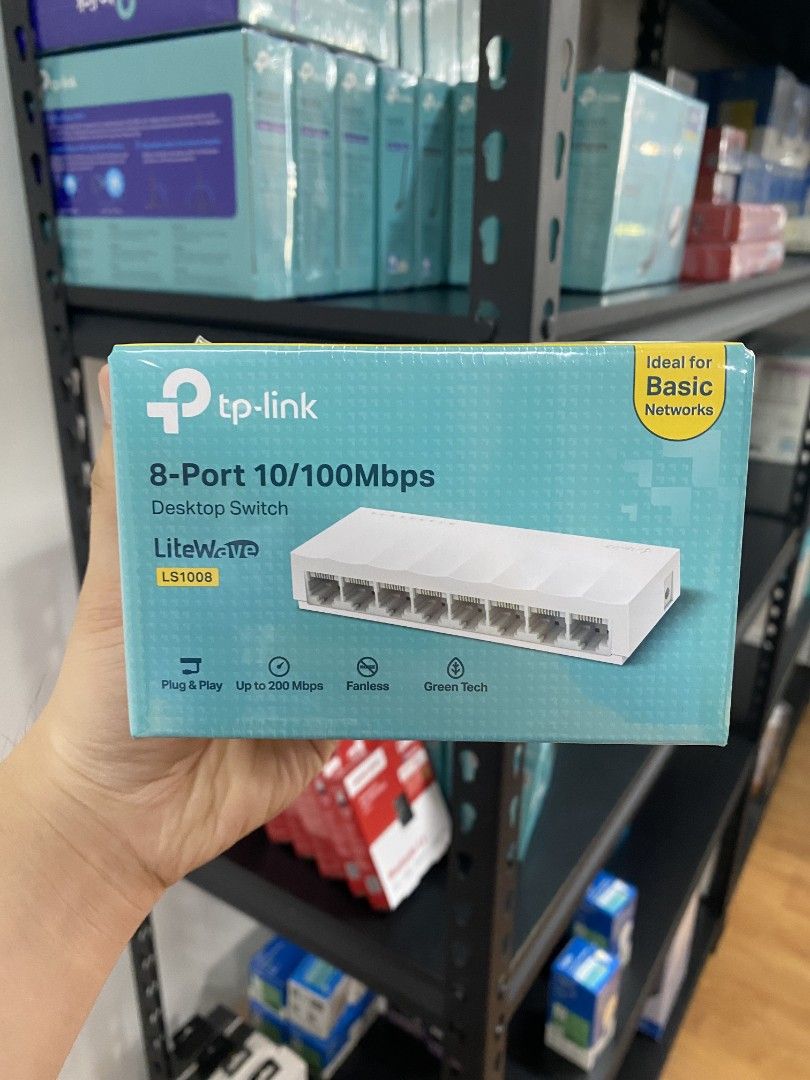 TP-Link LS1008 8-Port 10/100Mbps Desktop Switch | Switch Hub (Category: Networking) located in Pasig City. Submitted by techubstoreandaccessories (Listing ID 1361102210, Image 1). Description: TP-Link LS1008 8-Port 10/100Mbps Desktop Switch | Switch Hub Ready for Pick Up / Delivery ‼️ 📌 DETAILS: ✅Actual Picture Posted. ✅BRAND NEW & ORIGINAL. ✅7 Days Replacement for Factory Defects and 1year Warranty. (Terms and conditions apply) ----------------