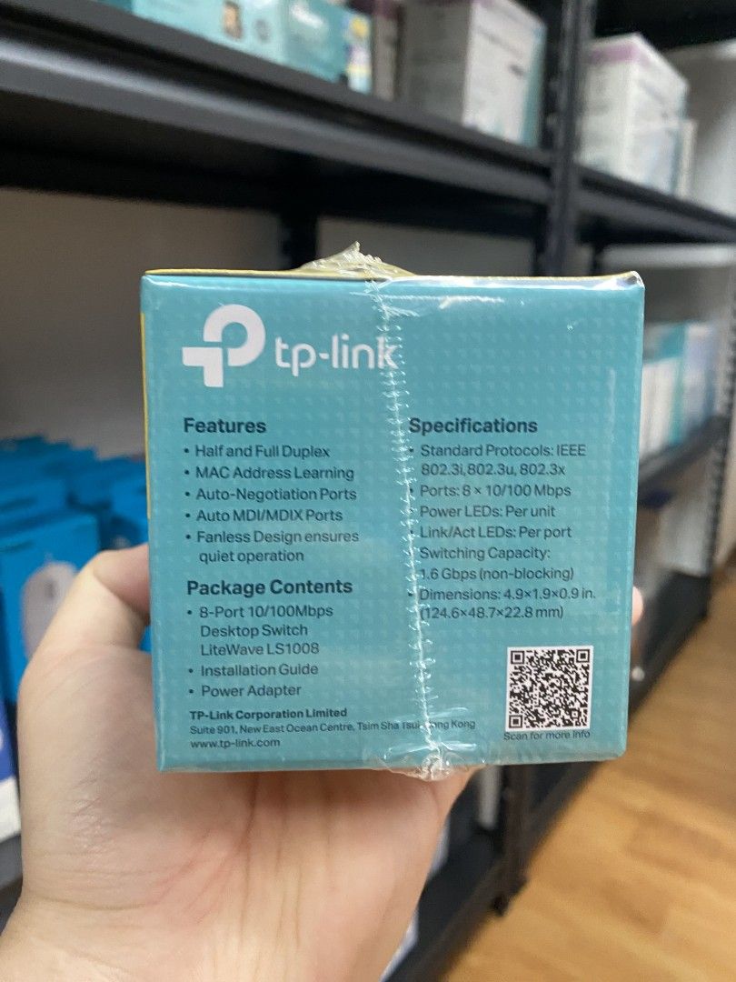 TP-Link LS1008 8-Port 10/100Mbps Desktop Switch | Switch Hub (Category: Networking) located in Pasig City. Submitted by techubstoreandaccessories (Listing ID 1361102210, Image 2). Description: TP-Link LS1008 8-Port 10/100Mbps Desktop Switch | Switch Hub Ready for Pick Up / Delivery ‼️ 📌 DETAILS: ✅Actual Picture Posted. ✅BRAND NEW & ORIGINAL. ✅7 Days Replacement for Factory Defects and 1year Warranty. (Terms and conditions apply) ----------------