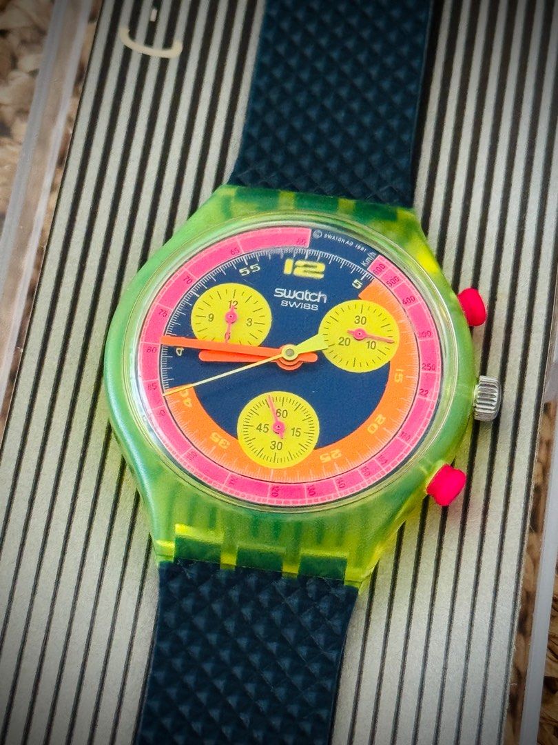 Vintage Swatch Grand Prix SCJ101 Ca.1992, 名牌, 手錶- Carousell