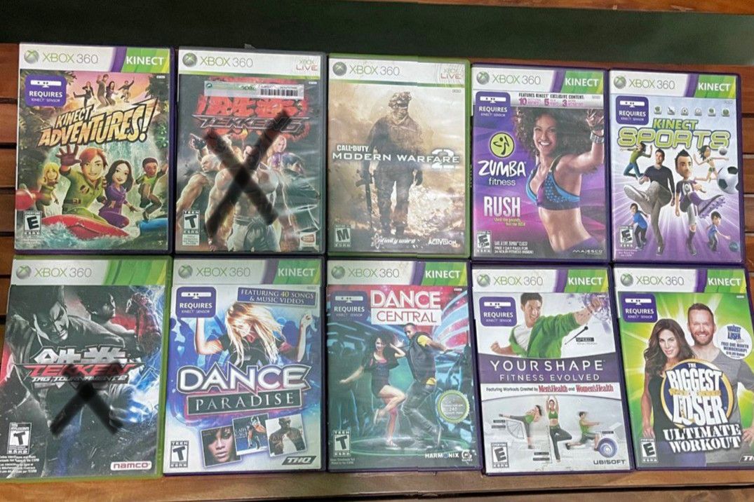 xbox 360 games (Category: PlayStation) located in Las Pinas. Submitted by alyadia (Listing ID 1354228825, Image 1). Description: 2000 bundle 300 each Update sold na yung dalawang tekken. Rfs: declutter.