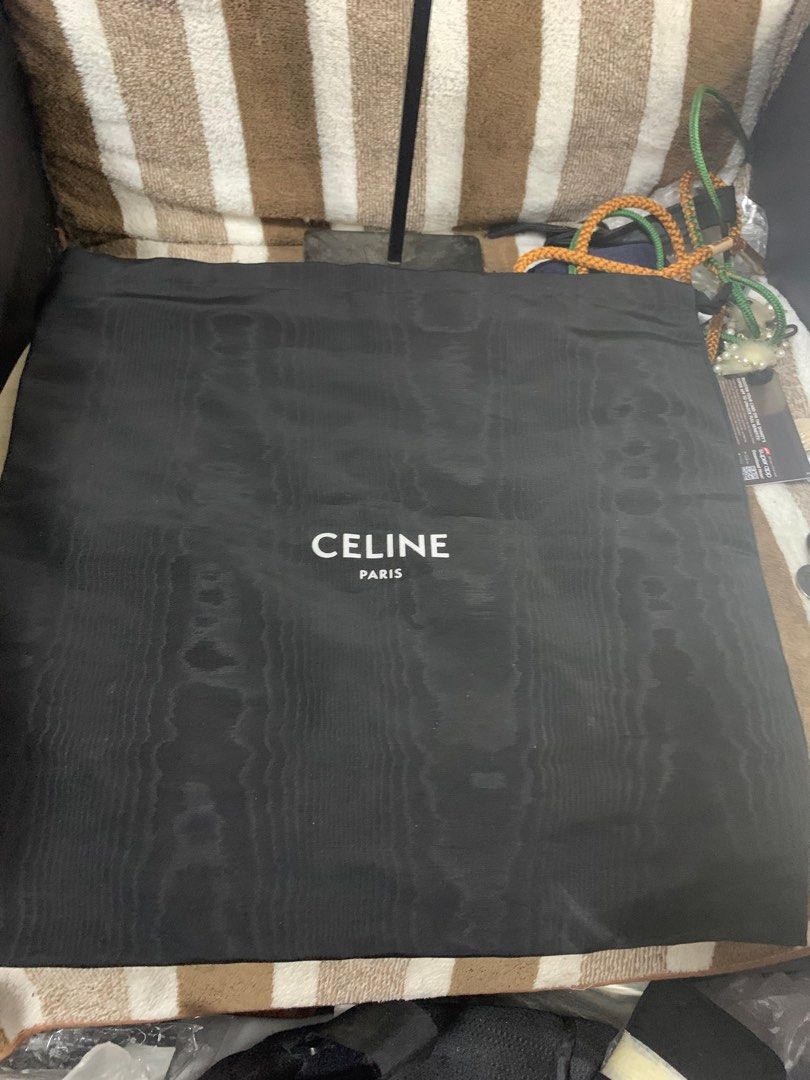 Auth Celine string bag (Category: Luxury Bags & Wallets) located in Cabanatuan. Submitted by mjluxxejapan (Listing ID 1361263356, Image 2). Description: Fixed price approx 15”x 15” meas mganda texture makapal double lining .string pouch Details posted .