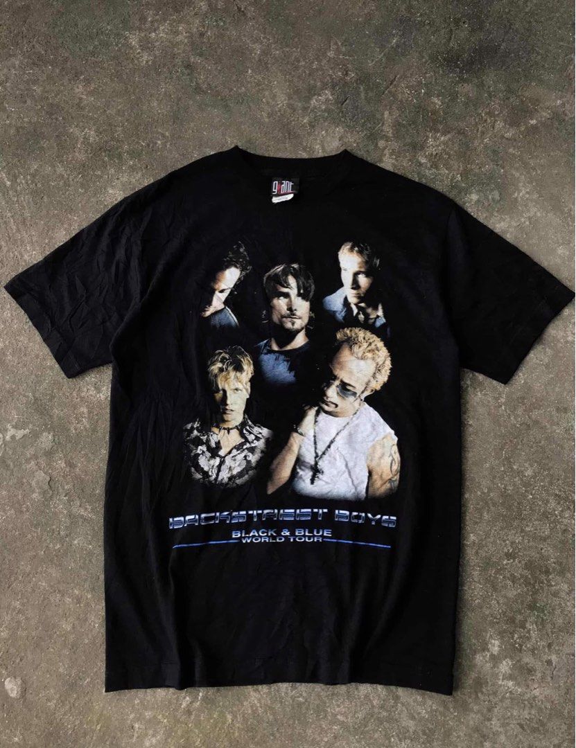 BACKSTREET BOYS WORLD TOUR (Category: Tshirts & Polo Shirts ) located in Sorsogon. Submitted by jerome_ignacio (Listing ID 1361298622, Image 1). Description: BACKSTREET BOYS _ Black and blue world tour B2B mega print GIANT tag Medium | 19.5W x 27 Deadstock condi.