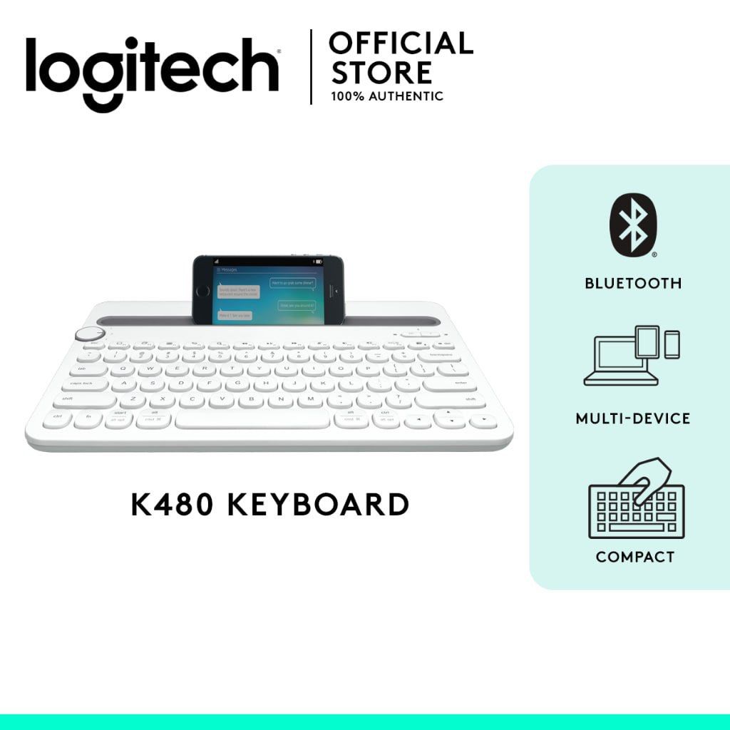 BNEW SEALED Logitech K480 White Multi-device keyboard (Category: Computer Keyboard) located in Quezon City. Submitted by closet.cha (Listing ID 1361279111, Image 1). Description: Brand New Sealed in Box White Logitech K480 Multi Device Keyboard Dimensions Height: 195 mm Width: 299 mm Depth: 20 mm Weight: 820 g Technical Specifications Connection Type Bluetooth Wireless range: > 10m wireless range 1Wireless range may vary due to environmental and 