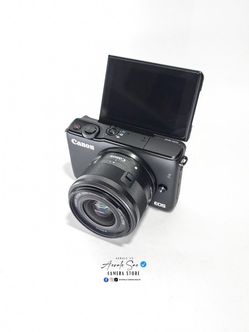 Canon EOS M10 + 15-45mm (Category: Cameras) located in Baguio. Submitted by aeralecamerastore (Listing ID 1361344022, Image 2). Description: Canon M10 + 15-45mm Lens ( Canon G7x Mark 2 Dupe ✨️ ) P 25,490 No issues Cosmetics : 9.9/10 ( almost new ) Good Condition Makinis parin ang unit Actual Photo Posted 📷 Inclusions : 📦 What's Included Canon M10 + 15-45mm Lens Charger Battery Cable Strap Camera Bag For more camera deals and new arrivals follow