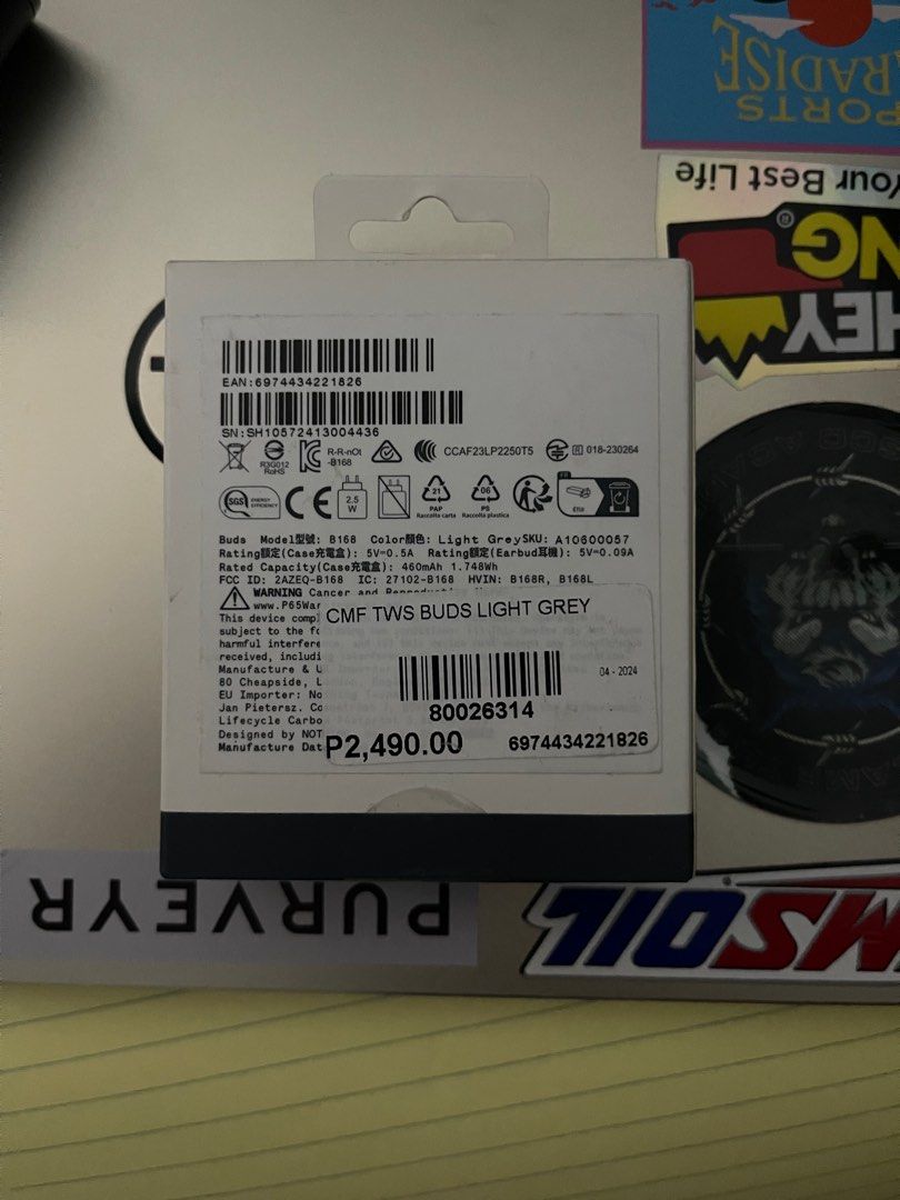 CMF NOTHING BUDS (Category: Earphones) located in Lubao. Submitted by lastreetmarket (Listing ID 1361197670, Image 2). Description: Selling it for srp Brandnew and sealed Bought from beyond the box with receipt Meetups around UST/ Lalamove payment first.