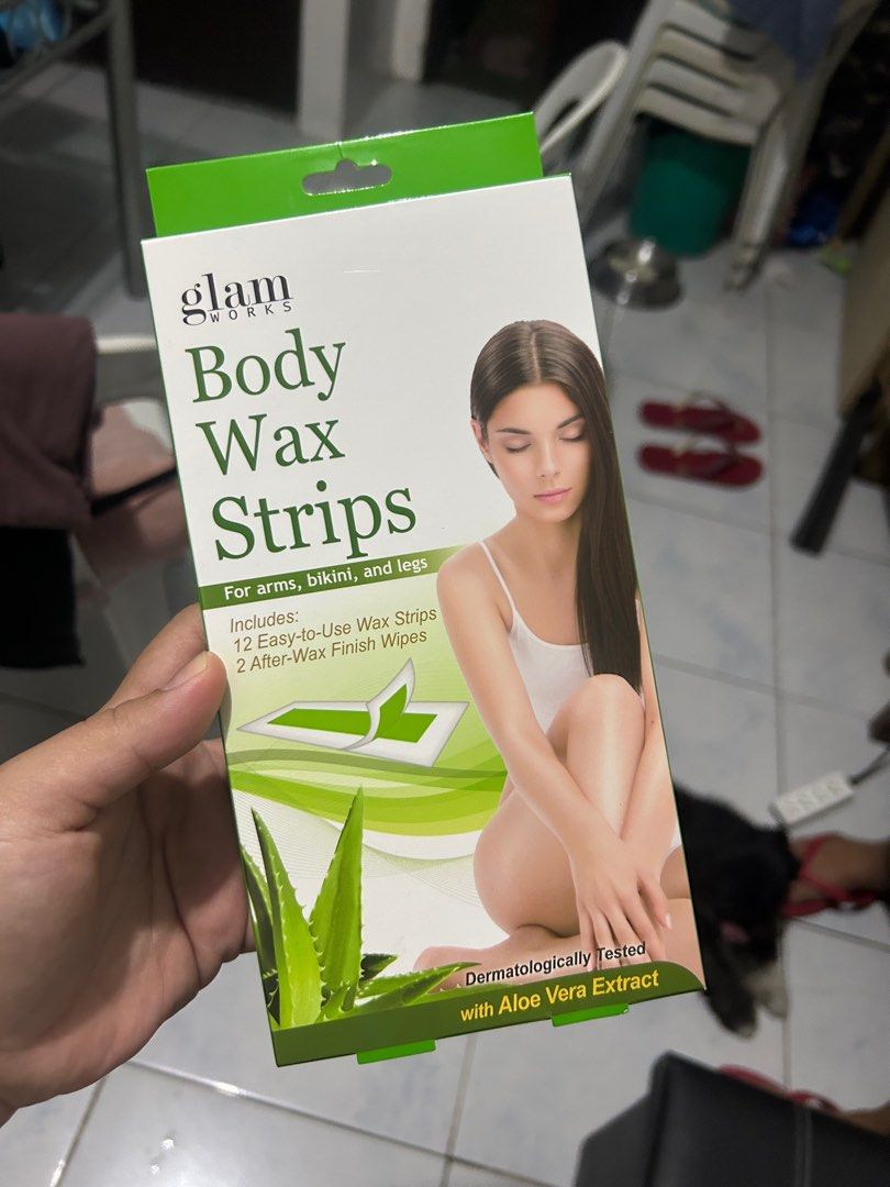 Glam Body Wax Strips (Category: Hair Removal) located in Manila. Submitted by ladyosan (Listing ID 1361330058, Image 2). Description: Bawas lang ng isang pair ng strips. 5 pairs pa 📍Tondo, Manila.
