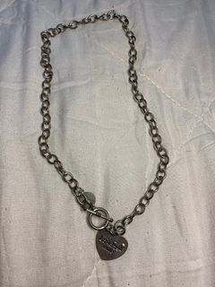 heart silver chain necklace