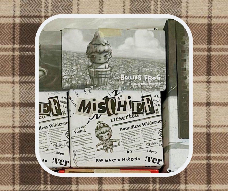 HIRONO Little Mischief - Boiling Frog (Category: Designer & Blind Box Toys) located in Paranaque City. Submitted by yoitsnella (Listing ID 1354996381, Image 1). Description: RUSH SALE‼️ 1 pc left - sealed foil - opened bottom box mop: gcash/bdo/bpi mod: lalamove or j&t 📍Parañaque City.