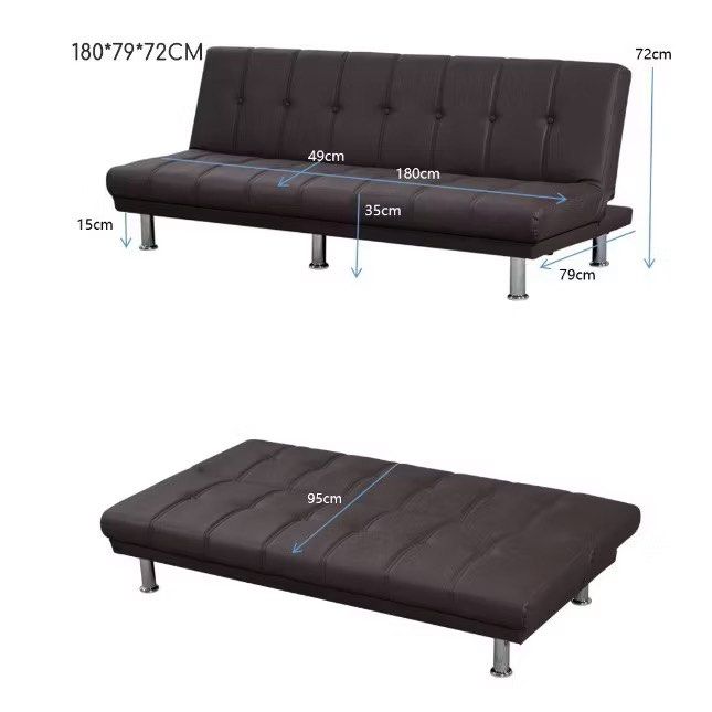 Leather Sofa Bed in White Yellow Beige (Category: Sofas) located in Manila. Submitted by wanderandco (Listing ID 1361338314, Image 2). Description: • It has leather stains and dirt, but you can use a leather cleaner to remove them. • With a black mark due to a hair iron that burst— can be covered by throw pillow (last photo). You can try to remove it using the right leather care products. • Color may vary due to lighting. Slightly nego Rfs - swit