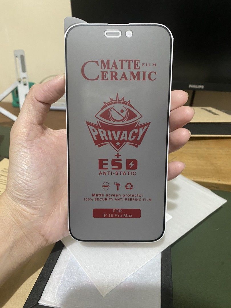 Matte Privacy Screen Protector For iPhone 16 / 16 / Plus / 16 Pro / 16 Pro Max (Category: Other Mobile & Gadget Accessories) located in Manila. Submitted by mercedgret74092 (Listing ID 1361202922, Image 3). Description: 16 series available on hand.
