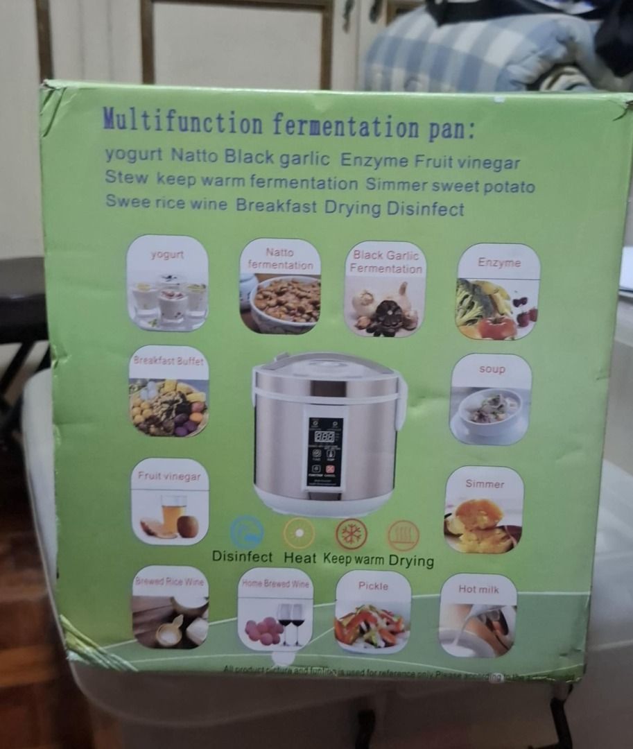 Multifunction fermentation pan (Category: Cookers) located in Quezon City. Submitted by m_decluttering_sale (Listing ID 1361276117, Image 3). Description: For Sale: Multifunction Fermentation Pan 🍶✨ (Brand New) ✅ Make yogurt, rice wine, vinegar & more at home ✅ Digital control panel with timer & temperature settings ✅ Large capacity, easy to clean ✅ Brand new, never used — complete with box & accessories 💵 Price: ₱4,800 (negotiable) .