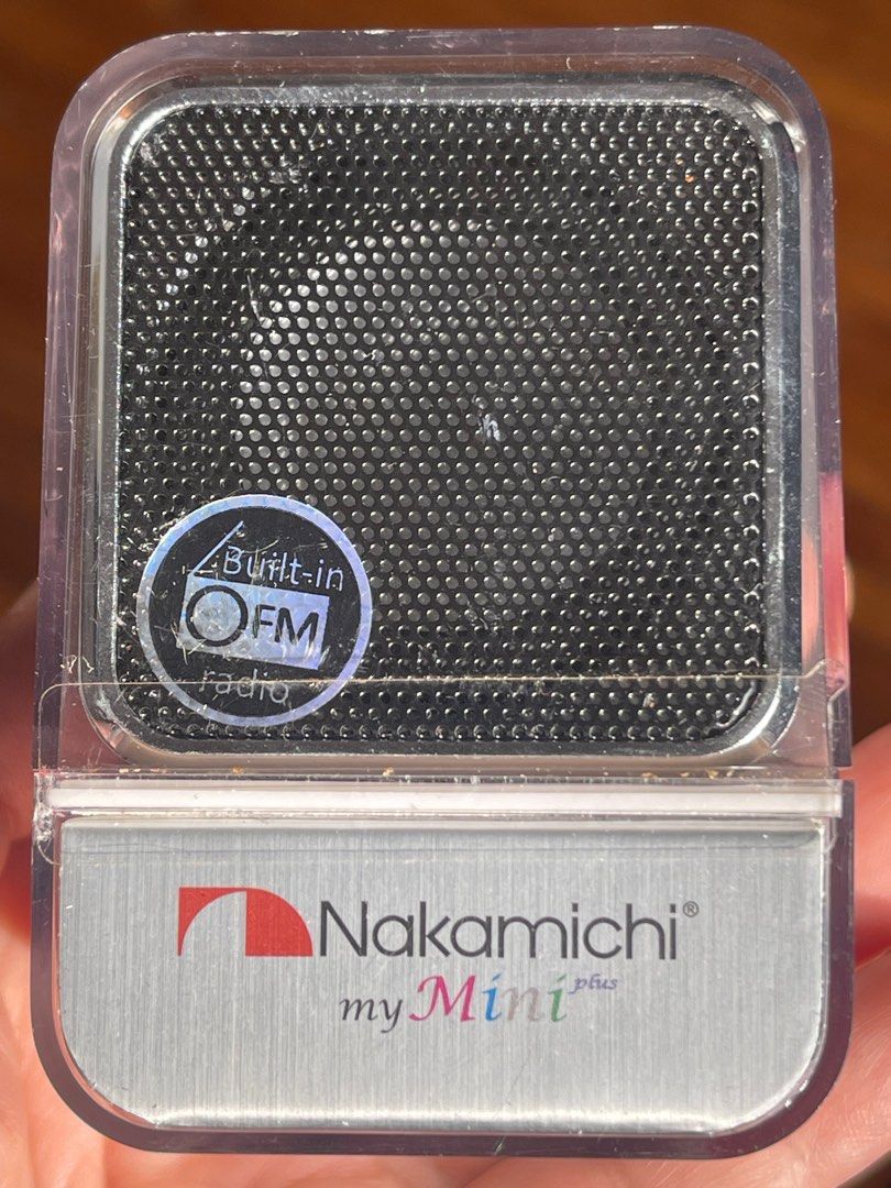 Nakamichi My Mini Plus Speakers (Category: Soundbars, Speakers & Amplifiers) located in San Juan City. Submitted by rike_ramirez (Listing ID 1361258436, Image 1). Description: Original Nakamichi Still sealed in box Silver color Speakers and FM radio Rare find.