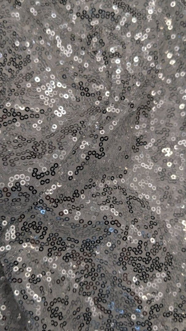 Silver sequin jacket (Category: Other Tops) located in Singapore. Submitted by rafray12 (Listing ID 1361273621, Image 2). Description: SheIn open front cop metallic sequin jacket used only once for Dinner and Dance Lady Gaga concert.
