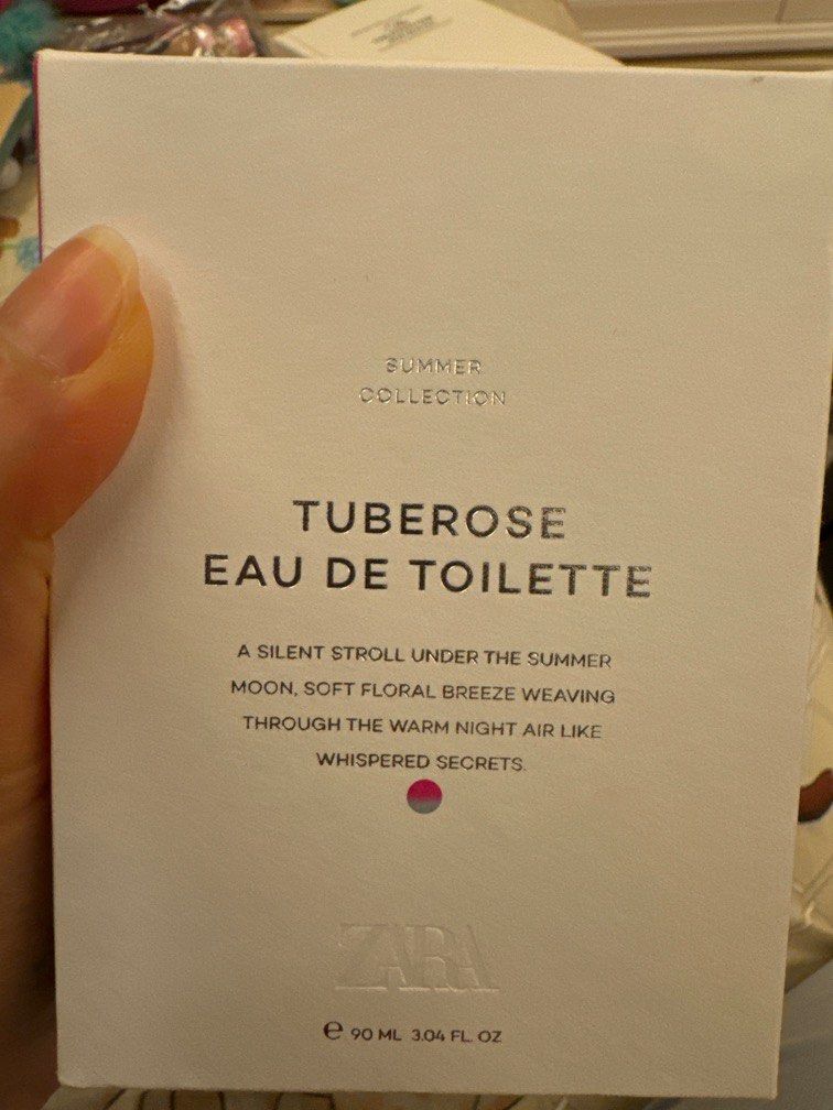 Zara perfumes 90ml- Made in Spain (Category: Fragrance & Deodorants) located in Quezon City. Submitted by tinytravels (Listing ID 1361296653, Image 2). Description: Price is for EACH BOX 1x 30ml Eau de Parfum - Nude Bouquet x Fields at Nightfall 1x 30ml Eau de Parfum - Deep Garden x Lightly Bloom Tuberose Eau de Toilette 90ml (Soft floral).