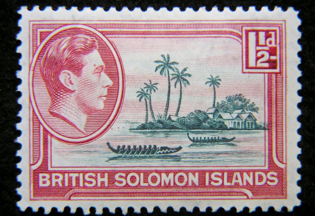 英屬所羅門群島郵票1939年英屬所羅門群島(British Solomon Islands)賽龍舟(Tomako Racing)1.5便士