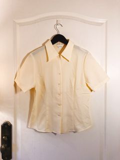 日本文青粉黃色古著恤衫  Japan vintage blouse   shirt64201038715905110