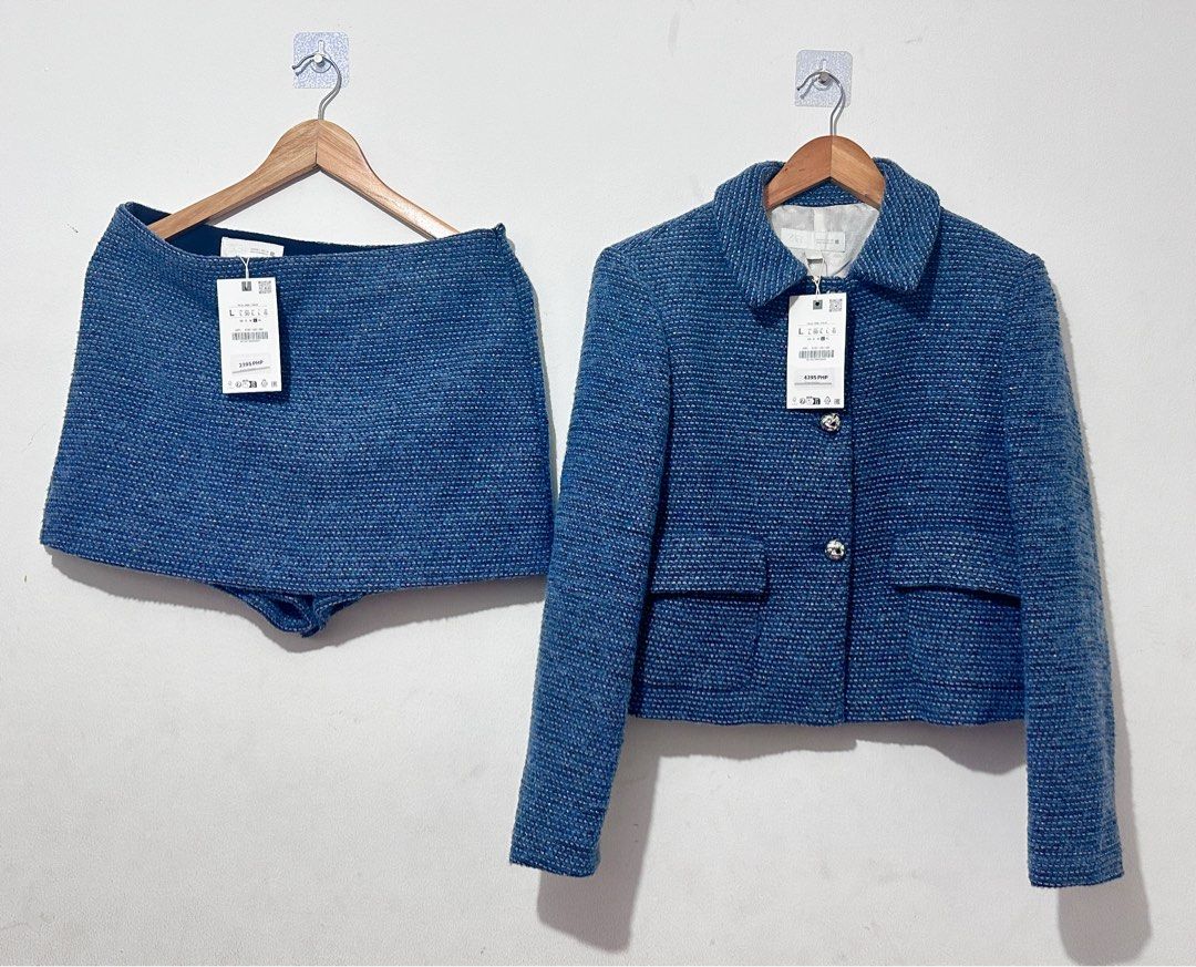 💯Auth Zara Tweed Coordinates Set (Category: Sets or Coordinates) located in Makati City. Submitted by brandedshopoffers (Listing ID 1356319076, Image 2). Description: 💯 Authentic Zara Tweed Coordinates Set thick and heavy quality Size: both Large Price: 5k Brand new with tag.