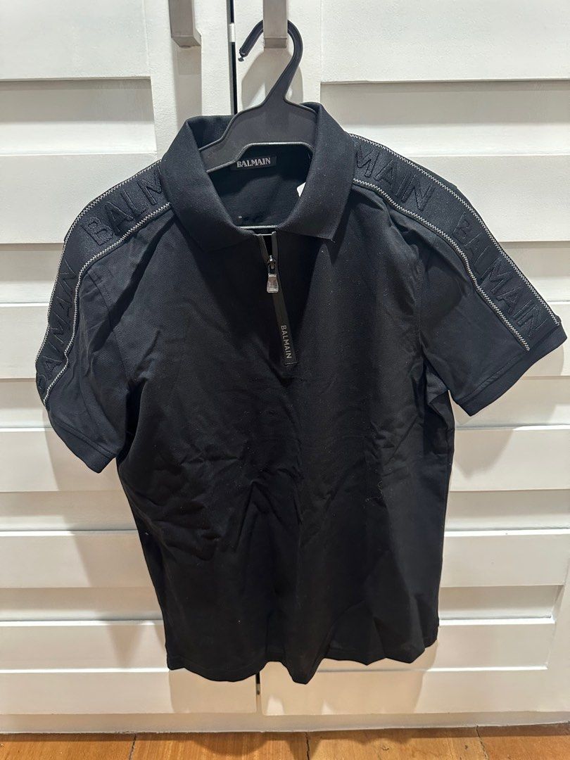 Balmain polo shirt (Category: Tshirts & Polo Shirts ) located in Quezon City. Submitted by chamndz (Listing ID 1356275502, Image 1). Description: Medium Bought in dubai 100000% authentic Comes with paperbag, plastic, tag (complete inclusions) Commonwealth area RFS: too big.