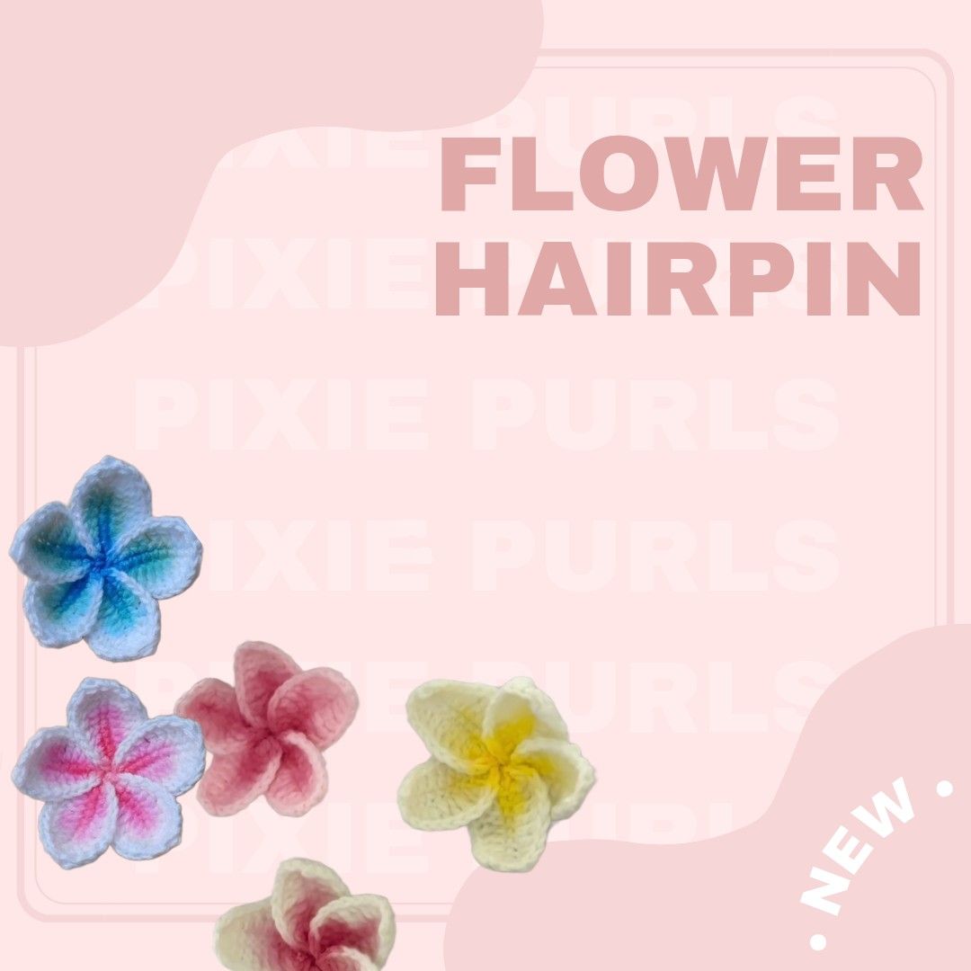 Crocher Flower hair clip (Category: Hair Accessories) located in Digos. Submitted by pixiepurlsandpages (Listing ID 1356245415, Image 1). Description: • Kindly message seller for any Color combination requests or questions • please note that it may take 1-3 days before shipping since we have to make the bag ourselves •Delivery Fee will be shouldered by buyer.