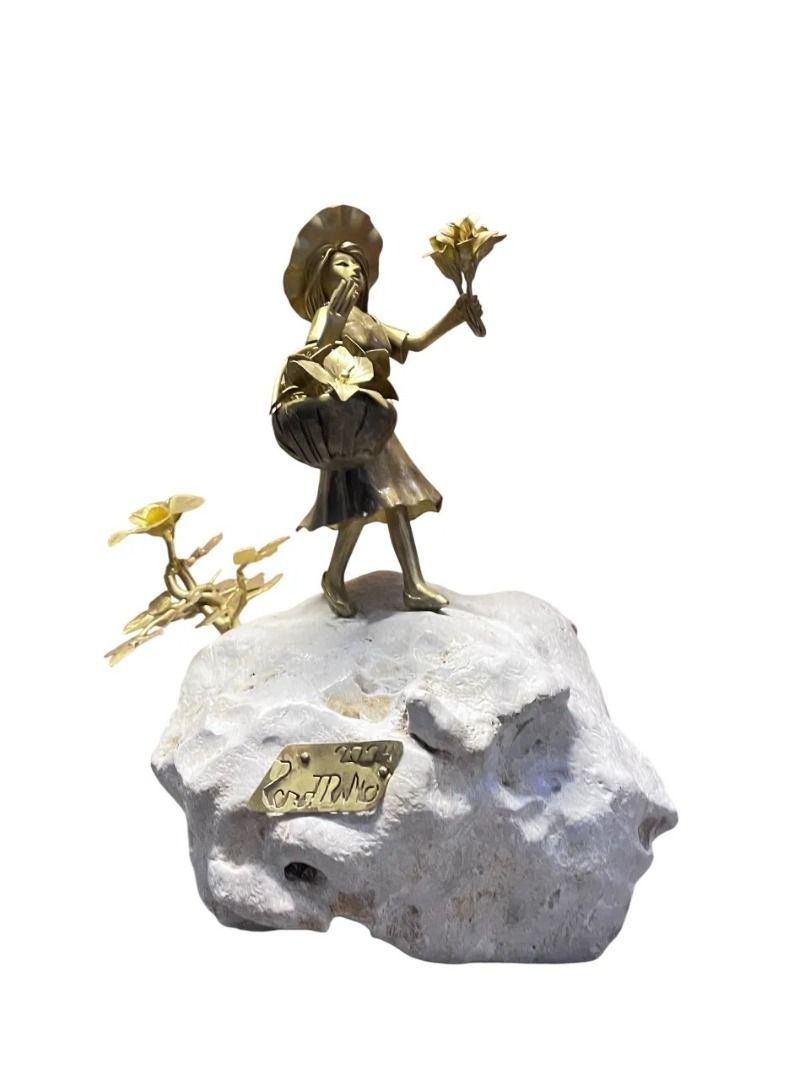Flower Vendor - Ronald Castrillo (Category: Art & Prints) located in Taguig. Submitted by drybrushgallery (Listing ID 1356266607, Image 1). Description: Flower Vendor Ronald Castrillo, 2024 Artwork in Formed and Welded Brass Sheets Artwork Dimension: 15" x 12" x 10" with Certificate of Authenticity PM FOR INQUIRY 0917 565 2917.
