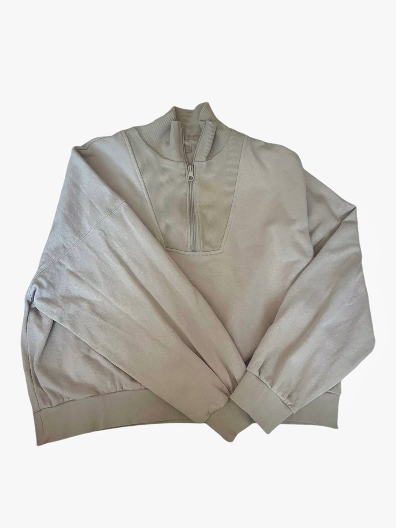 Beige Half-Zip Sweatshirt main image 1