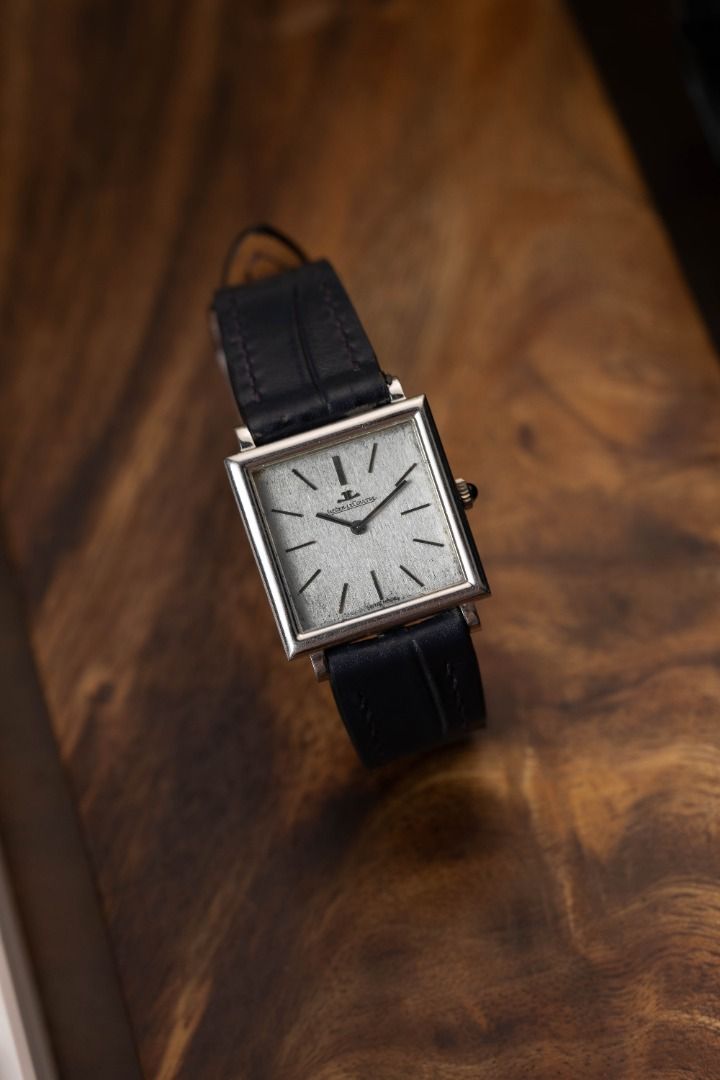 Jaeger-LeCoultre 18k Solid White Gold Vintage Watch (Category: Luxury Watches) located in Las Pinas. Submitted by collectiblewatchesmanila (Listing ID 1356317258, Image 3). Description: Ref: 4442 Case: 18k Solid White Gold Case Case Size: 29mm lug to lug x27mm Blue Sapphire Crown Dial: linen-textured dial offers an ever-changing visual charm, catching light from every angle Buckle: JLC buckle Strap: Custom Made strap by CWM Year: 1960s Inclusions