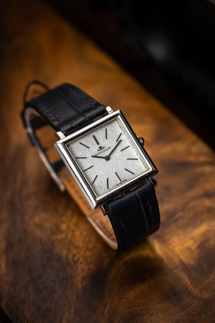 Jaeger-LeCoultre 18k Solid White Gold Vintage Watch (Category: Luxury Watches) located in Las Pinas. Submitted by collectiblewatchesmanila (Listing ID 1356317258, Image 1). Description: Ref: 4442 Case: 18k Solid White Gold Case Case Size: 29mm lug to lug x27mm Blue Sapphire Crown Dial: linen-textured dial offers an ever-changing visual charm, catching light from every angle Buckle: JLC buckle Strap: Custom Made strap by CWM Year: 1960s Inclusions