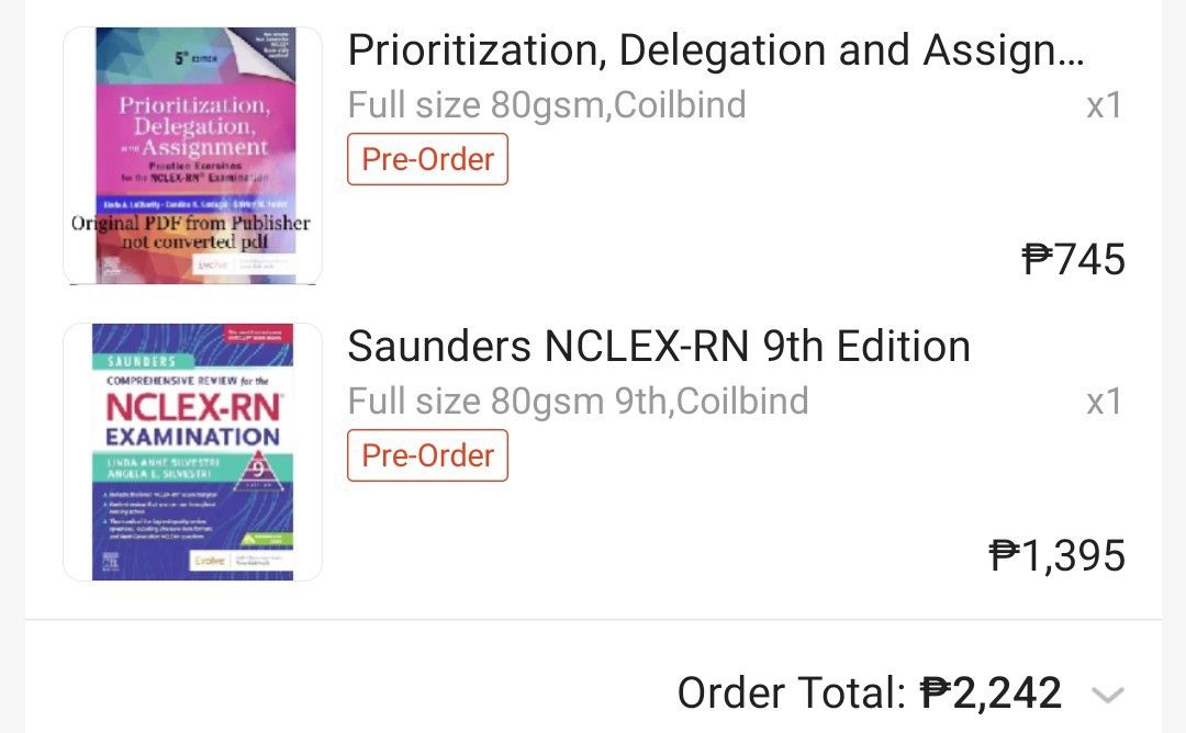 Nclex books sauders 8th edition (Category: Textbooks) located in Paranaque City. Submitted by m_marie (Listing ID 1356338368, Image 1). Description: both books -total of3 books used highlighter no tear no fold delegation book used only 5 pages no answers rfs-.passed the exam already.