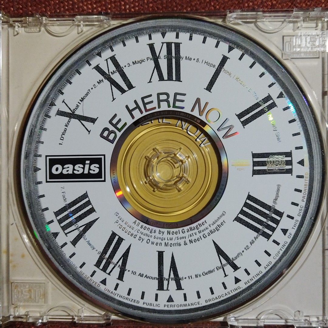 Oasis - Be Here Now CD Album (Category: CDs & DVDs) located in Taguig. Submitted by znarfscriber (Listing ID 1356341001, Image 3). Description: Oasis Be Here Now CD Album Made In Japan Sony Music Entertainment 1997 Includes lyric sheet insert. No OBI. Cover: EX Media: NM RFS: Decluttering / Need Funds.