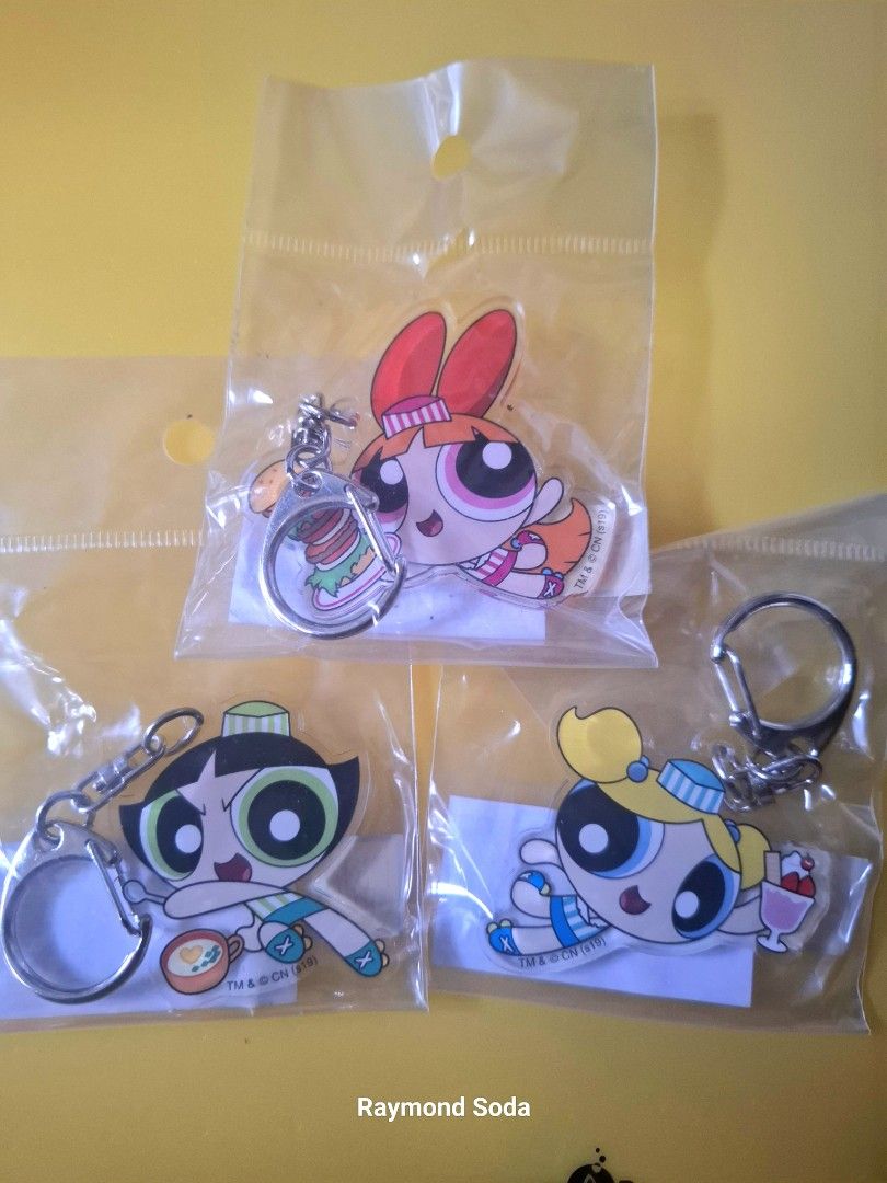 Powerpuff girls keychains (Category: Character Goods) located in Las Pinas. Submitted by All.here_OnlineShop (Listing ID 1356244033, Image 1). Description: Powerpuff girls keychains. All brand new. 250 only. Shipping via LBC or JRS (Provincial) Lalamove (same day delivery within Metro Manila). Items are coming from Las piñas. *items are considered sold and given in good condition unless otherwise stated..